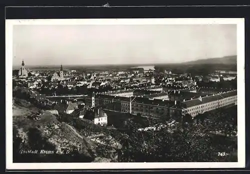 AK Krems a. d. Donau, Stadtansicht aus der Vogelschau