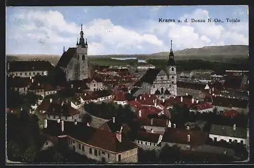 AK Krems a. d. Donau, Teilansicht mit Kirchtürmen