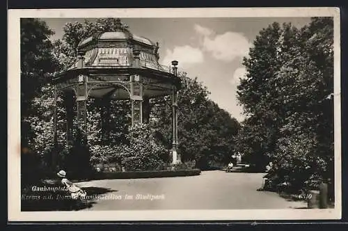 AK Krems a. d. Donau, Musikpavillon im Stadtpark