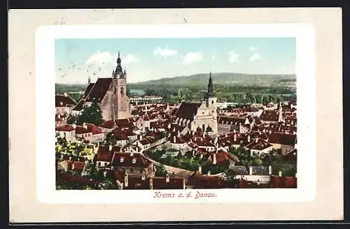 AK Krems a. d. Donau, Blick über die Dächer
