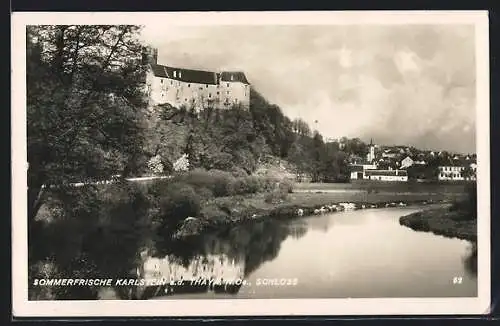 AK Karlstein a. d. Thaya, Flusspartie am Schloss