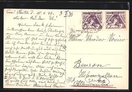 AK Santos, Ortsansicht aus der Vogelschau