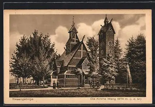 AK Wang /Riesengebirge, Blick auf die Kirche