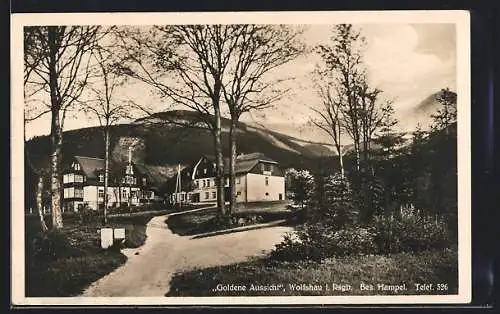 AK Wolfshau i. Rsgb., Weg zum Gasthaus Goldene Aussicht