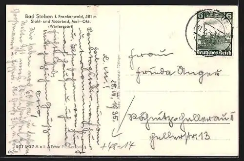 AK Bad Steben, Wettersäule in der Staatl. Kolonnade