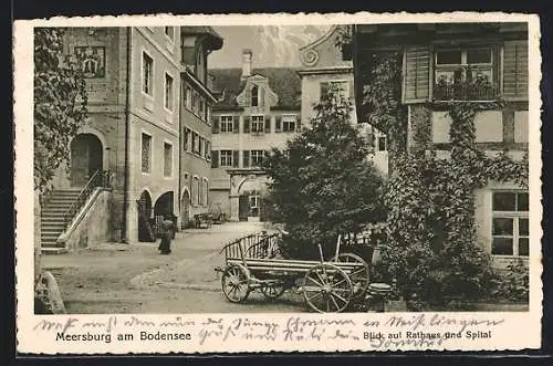 AK Meersburg, Blick auf Rathaus und Spital