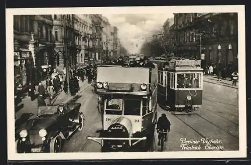 AK Berlin-Tiergarten, Grossstadtverkehr Friedrich-Ebert-Strasse, Strassenbahn