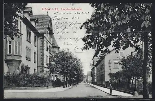 AK Lahr i. B., Lotzbeckstrasse mit Bäumen