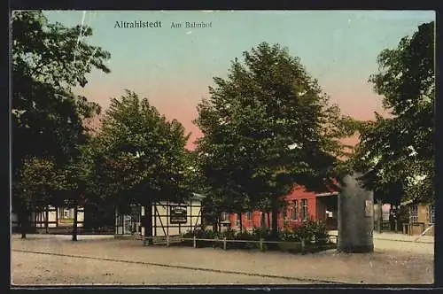 AK Hamburg-Altrahlstedt, Partie am Bahnhof
