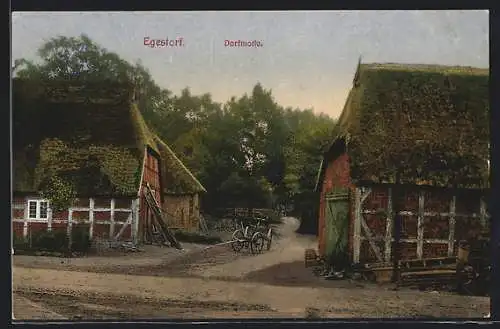 AK Egestorf / Lüneburger Heide, Dorfmotiv mit Karren