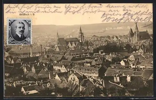 AK Ansbach i. B., Blick über die Dächer
