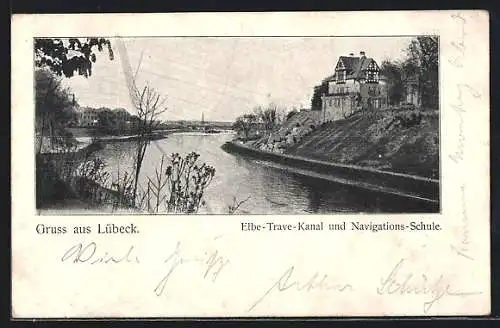 AK Lübeck, Elbe-Trave-Kanal und Navigations-Schule