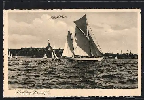 AK Flensburg, Segelboote in Fahrt