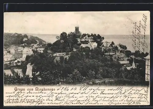 AK Hamburg-Blankenese, Teilansicht mit Turm