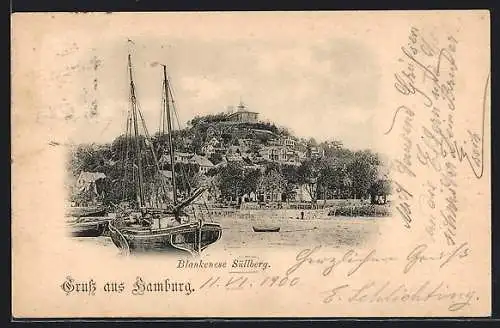 AK Blankenese bei Hamburg, Süllberg mit Booten