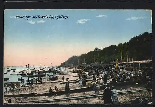 AK Hamburg-Oevelgönne-Altona, Ansicht am Elbstrand
