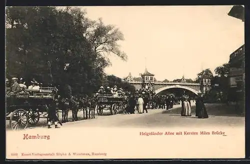 AK Hamburg-St.Pauli, Helgoländer Allee mit Kersten Miles-Brücke