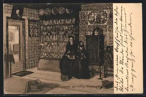 AK Hallig Hooge, Königspesel, Innenansicht