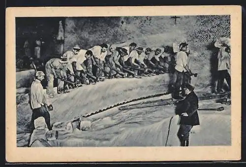 AK Akna Slatina, Abkeilen des Salzblockes