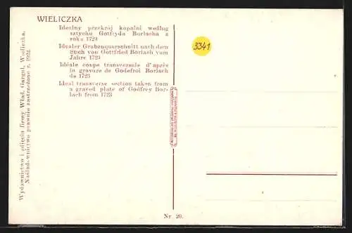 AK Wieliczka, Idealer Grubenquerschnitt nach Stich vn G. Borlach 1723