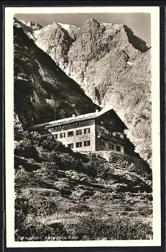 AK Karwendelhaus, Blick zur Berghütte