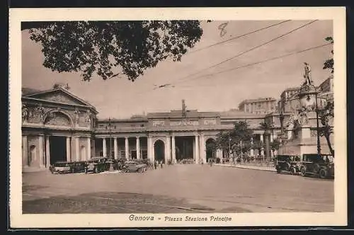 AK Genova, Piazza Stazione Principe, Bahnhof