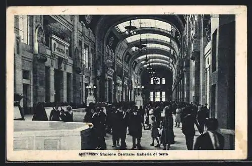 AK Milano, Stazione Centrale, Galleria di testa, Bahnhof