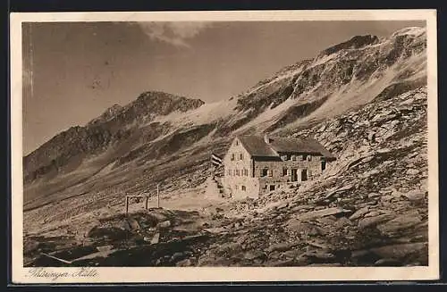 AK Thüringer Hütte, Ansicht gegen die Berge