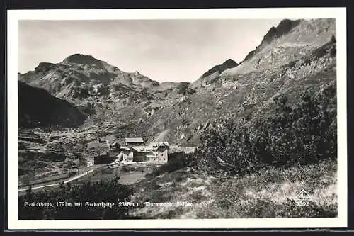 AK Seekarhaus, Berghütte mit Seekarspitze und Wurmwand