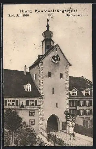 AK Bischofszell, Stadttor, thurg. Kantonalsängerfest 3. / 4. Juli 1910