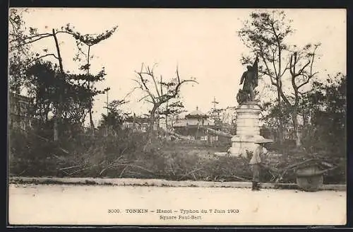 AK Hanoi, Typhon du 7 Juin 1903, Square Paul-Bert