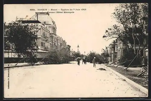 AK Hanoi, Typhon du 7 Juin 1903, l`Hotel Metropole