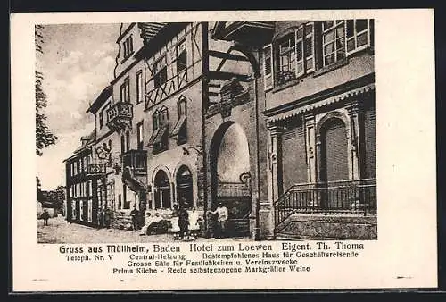 AK Müllheim /Baden, Hotel zum Loewen, Bes. Th. Thoma