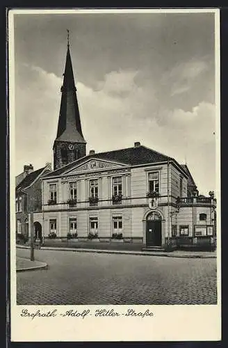 AK Grefrath, Kirche in der Strasse