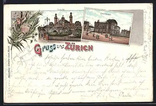 Lithographie Zürich, Tonhalle, Stadttheater