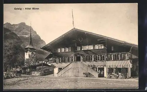 AK Gsteig, Blick zum Hotel Bären
