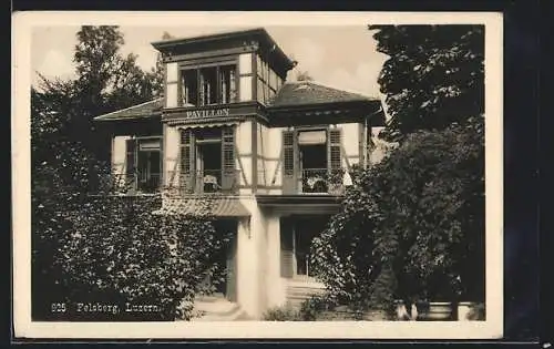 AK Felsberg, Partie am Haus Pavillon