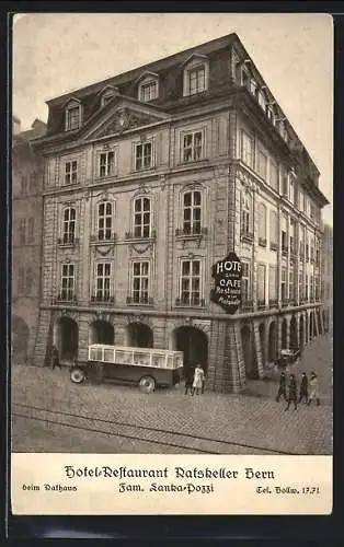 AK Bern, Hotel Restaurant Ratskeller beim Rathaus, Bus