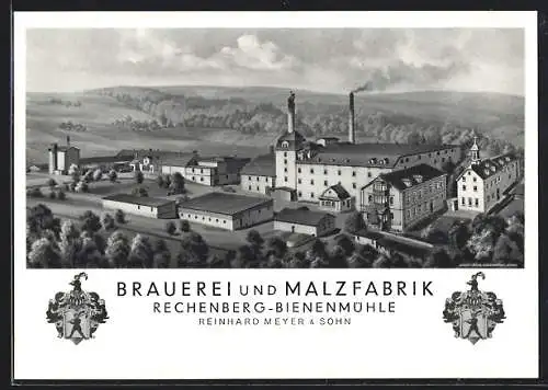 AK Rechenberg-Bienenmühle, Brauerei und Malzfabrik Reinhard Meyer & Sohn