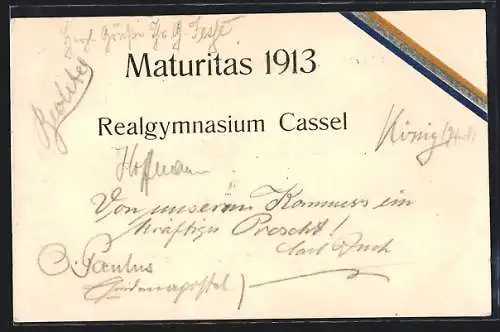 AK Cassel, Realgymnasium, Maturitas 1913, Absolvia