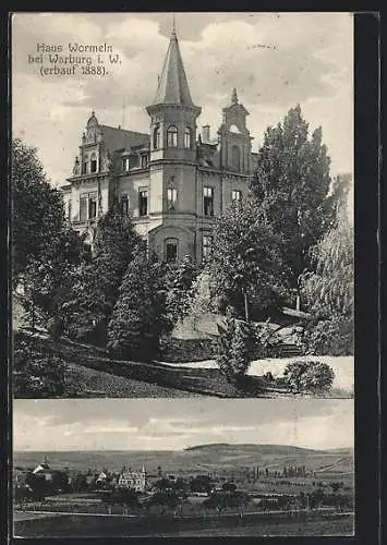 AK Warburg i. W., Hotel Haus Wormeln erbaut 1888