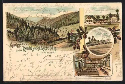Lithographie Kulmbach, Gasthaus Waldschlösschen