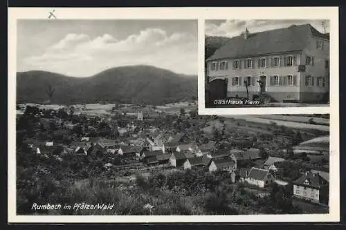 AK Rumbach, Gasthaus Kern, Gesamtansicht aus der Vogelschau