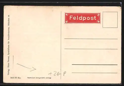 Künstler-AK sign. Hans Pernat: Hochstätt / Inn, Handlung v. Williroiders Ww., Gesamtansicht