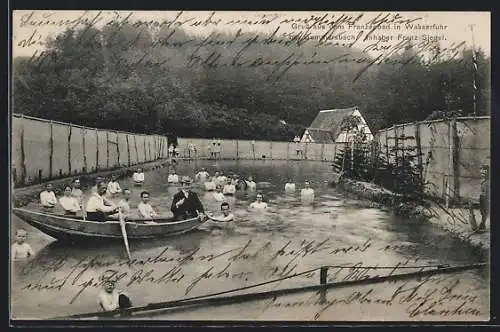 AK Wasserfuhr bei Gummersbach, Badegäste im Franzenbad