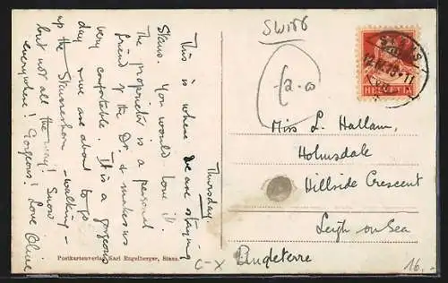 AK Stans, Strassenpartie mit Hotel Restaurant Adler