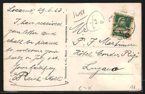 AK Locarno, Pension Villa Daheim