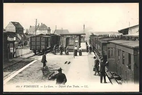 AK Wimereux, La Gare, Départ d`un Train