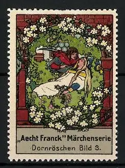 Reklamemarke Aecht Franck Märchenserie: Dornröschen, Bild 3