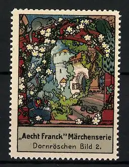 Reklamemarke Aecht Franck Märchenserie: Dornröschen, Bild 2